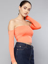 Veni Vidi Vici Peach Tube Full Sleeve Top