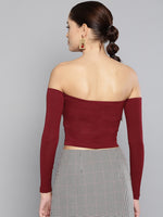 Veni Vidi Vici Maroon Tube Full Sleeve Top