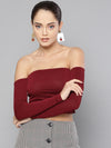 Veni Vidi Vici Maroon Tube Full Sleeve Top