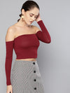 Veni Vidi Vici Maroon Tube Full Sleeve Top