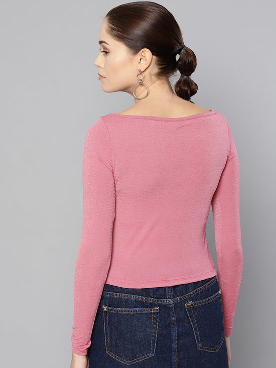 Veni Vidi Vici Mauve Peek-A-Boo Full Sleeve Top