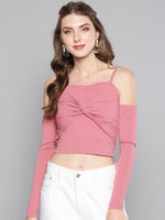 Veni Vidi Vici Mauve Front Twist Full Sleeve Top