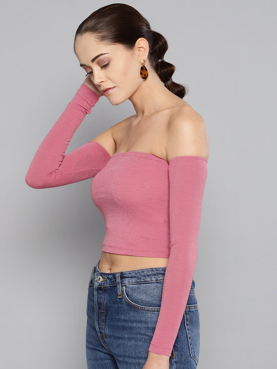 Veni Vidi Vici Mauve Tube Full Sleeve Top