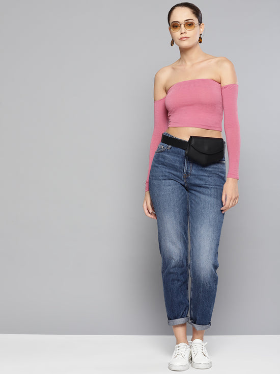 Veni Vidi Vici Mauve Tube Full Sleeve Top