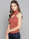 Veni Vidi Vici Rosewood High Neck Keyhole Top