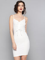 Veni Vidi Vici White Rouched Bust Dress