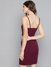 Veni Vidi Vici Maroon Rouched Bust Dress