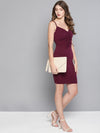 Veni Vidi Vici Maroon Rouched Bust Dress