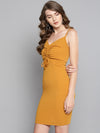 Veni Vidi Vici Mustard Rouched Bust Dress