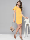 Yellow Frilled Bandage Bardot Bodycon Dress