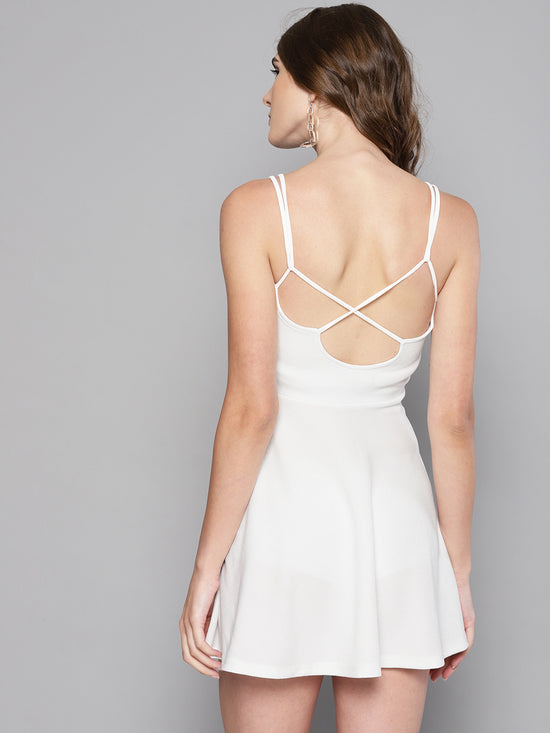 Veni Vidi Vici White String Back Skater Dress