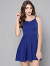 Veni Vidi Vici Royal Blue String Back Skater Dress