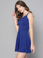 Veni Vidi Vici Royal Blue String Back Skater Dress