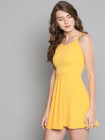 Veni Vidi Vici Yellow String Back Skater Dress