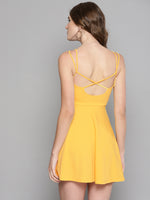 Veni Vidi Vici Yellow String Back Skater Dress