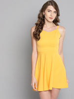 Veni Vidi Vici Yellow String Back Skater Dress