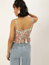 Veni Vidi Vici Green Floral Frilled Bottom Strappy Top