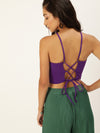 Veni Vidi Vici Purple Lace Up Back Top