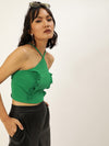 Veni Vidi Vici Green Lace Up Back Top