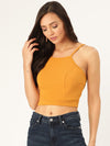 Veni Vidi Vici Mustard Tie Back Top