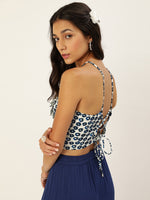 Veni Vidi Vici Blue Clover Lace Up Back Top