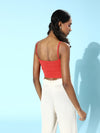 Veni Vidi Vici Red Ruched Strappy Top