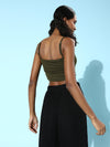 Veni Vidi Vici Olive Ruched Strappy Top