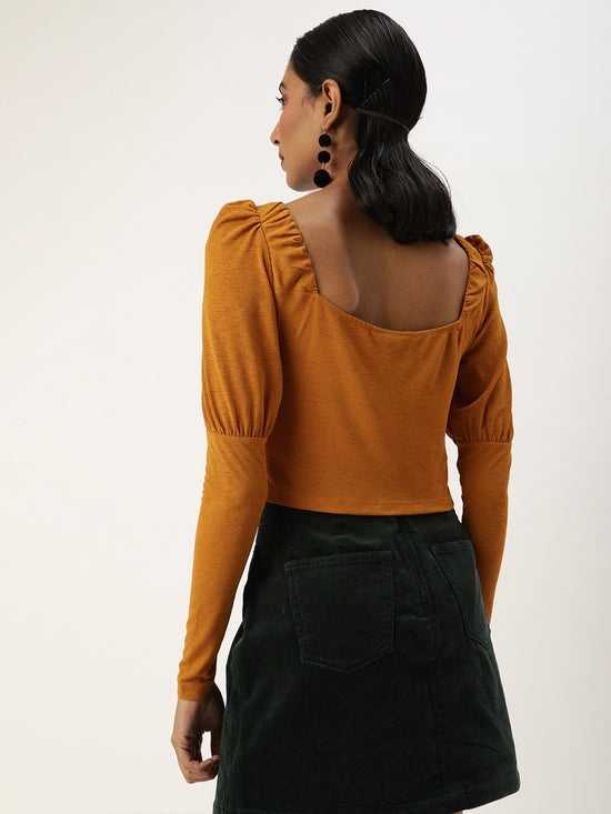 Veni Vidi Vici Mustard Puff Full Sleeve Top