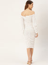 Veni Vidi Vici Off White Off Shoulder Puff Sleeve Dress