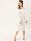 Veni Vidi Vici Off White Off Shoulder Puff Sleeve Dress