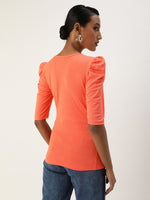 Veni Vidi Vici Peach Puff Sleeve Top