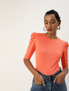 Veni Vidi Vici Peach Puff Sleeve Top