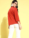 Veni Vidi Vici Red Drop Shoulder Boxy Top