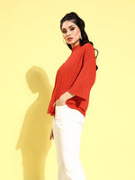 Veni Vidi Vici Red Drop Shoulder Boxy Top