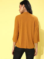 Veni Vidi Vici Mustard Drop Shoulder Boxy Top