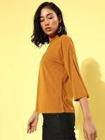 Veni Vidi Vici Mustard Drop Shoulder Boxy Top