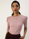 Veni Vidi Vici Lilac Puff Sleeve Top