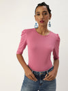 Veni Vidi Vici Mauve Puff Sleeve Top