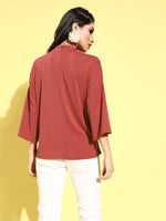 Veni Vidi Vici Rosewood Drop Shoulder Boxy Top