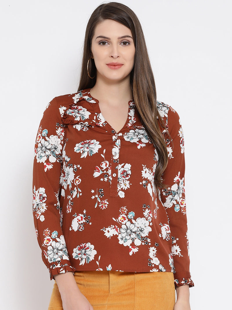 Floral Cut Nelly Glam Women’s Top