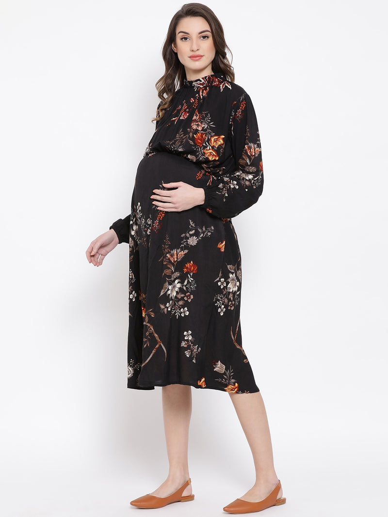 Floral Enigma Docile Maternity Women Dress
