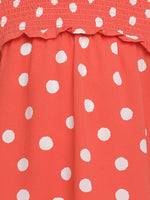 Sunrose orange polka print girl dress