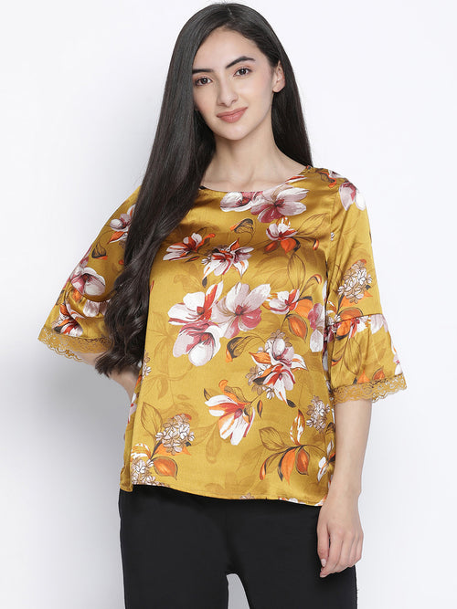 Flower mezz printed nightwear women top