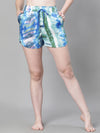 Women Multicolor Tie-Dye Print Elasticated Tie-up Beachwear Shorts