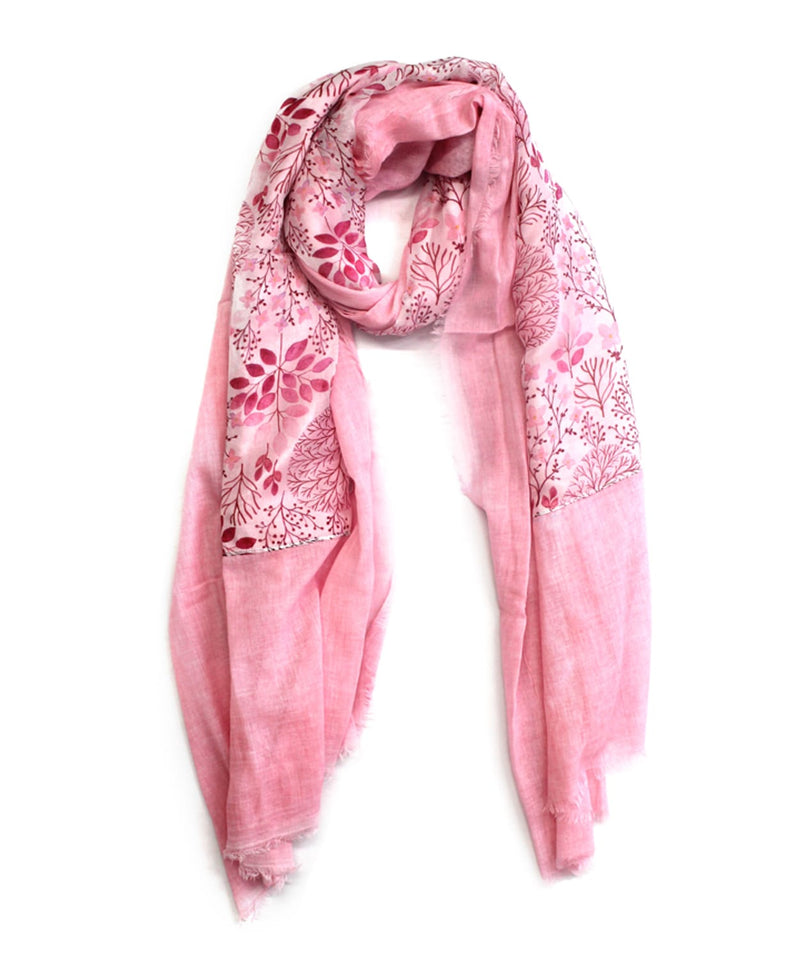 Rajoria Instyle Women's Floral print Georgette Pink Scarf/Stole