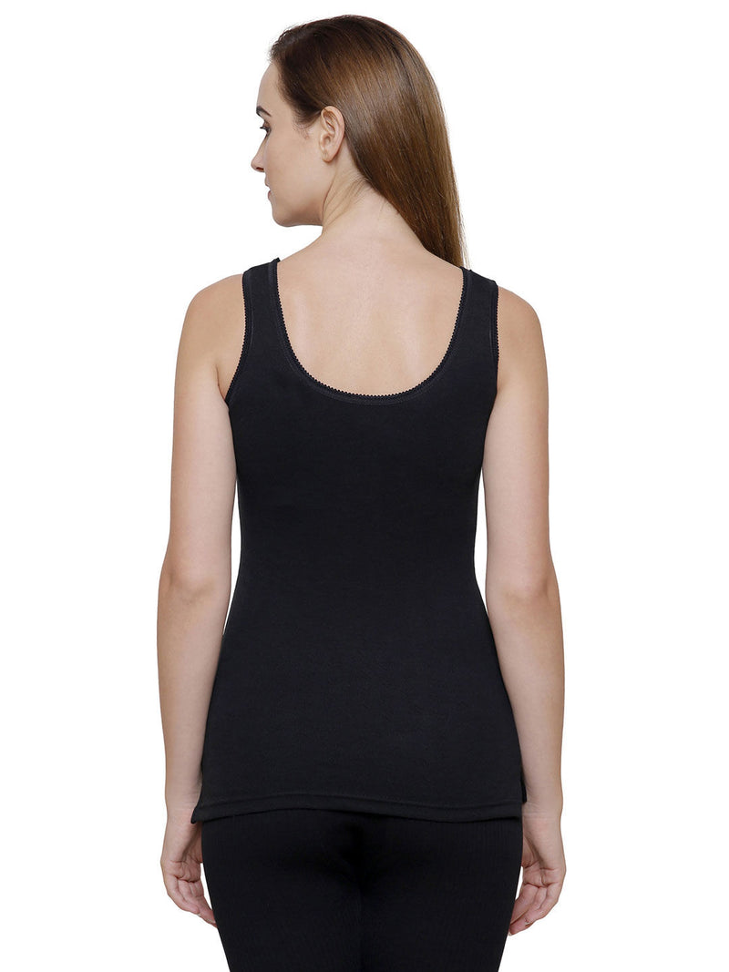 Bodycare Womens Thermal Tops Round Neck Sleeveless Pack Of 1-Black