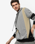 Campus Sutra Men's Black & White Checked Textured Regular Fit Sweatshirt With Cotton Sweatshirt | Casual Sweatshirt For Man | Western Stylish Sweatshirt For Men