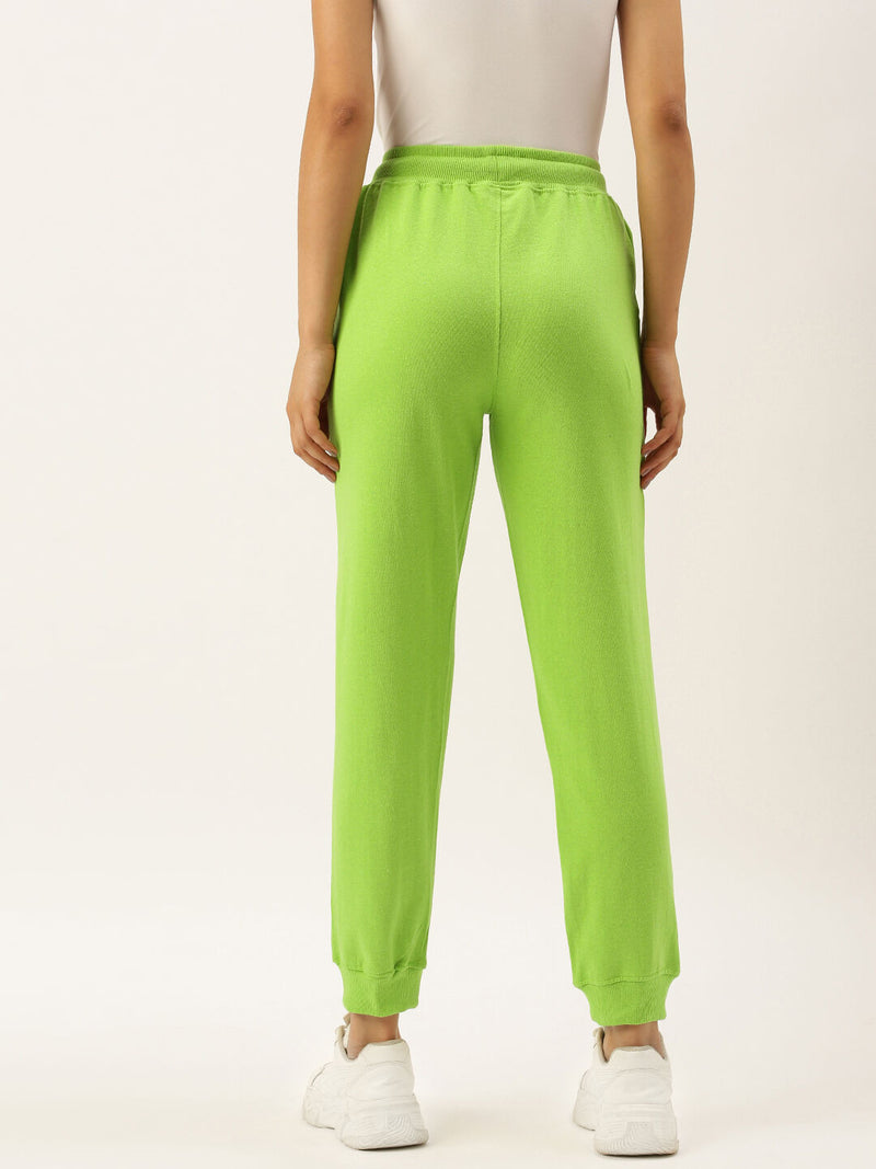 Women Green Straight Essential Track Pants