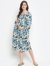 Oxolloxo Camp Of Colors Floral Print Easy Maternity Smocking Dress
