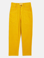 Girls Mustard Front Pocket Straight Jeans